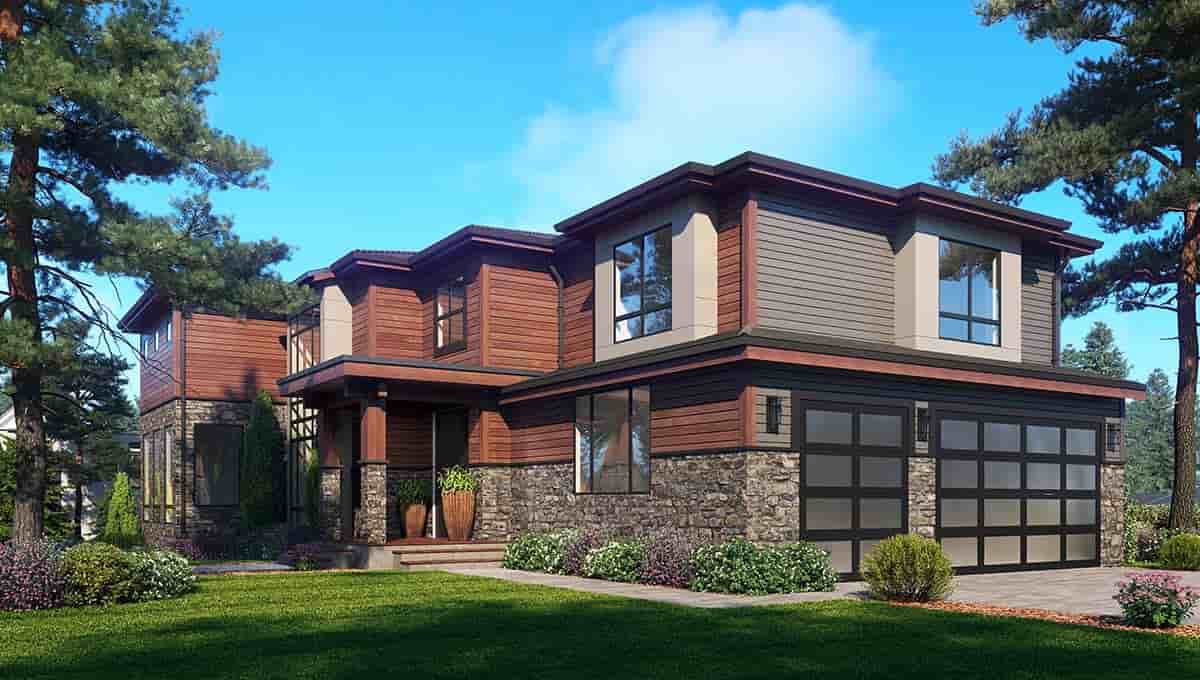Contemporary, Modern House Plan 81948 with 6 Beds, 5 Baths, 3 Car Garage Picture 1