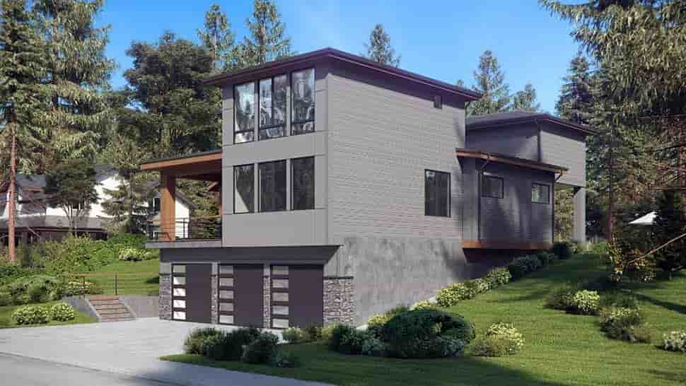 Contemporary, Modern House Plan 81950 with 4 Beds, 4 Baths, 3 Car Garage Picture 2