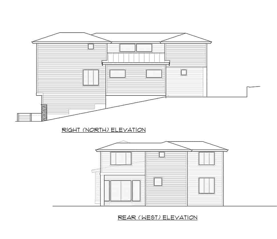 Contemporary, Modern House Plan 81950 with 4 Beds, 4 Baths, 3 Car Garage Picture 4