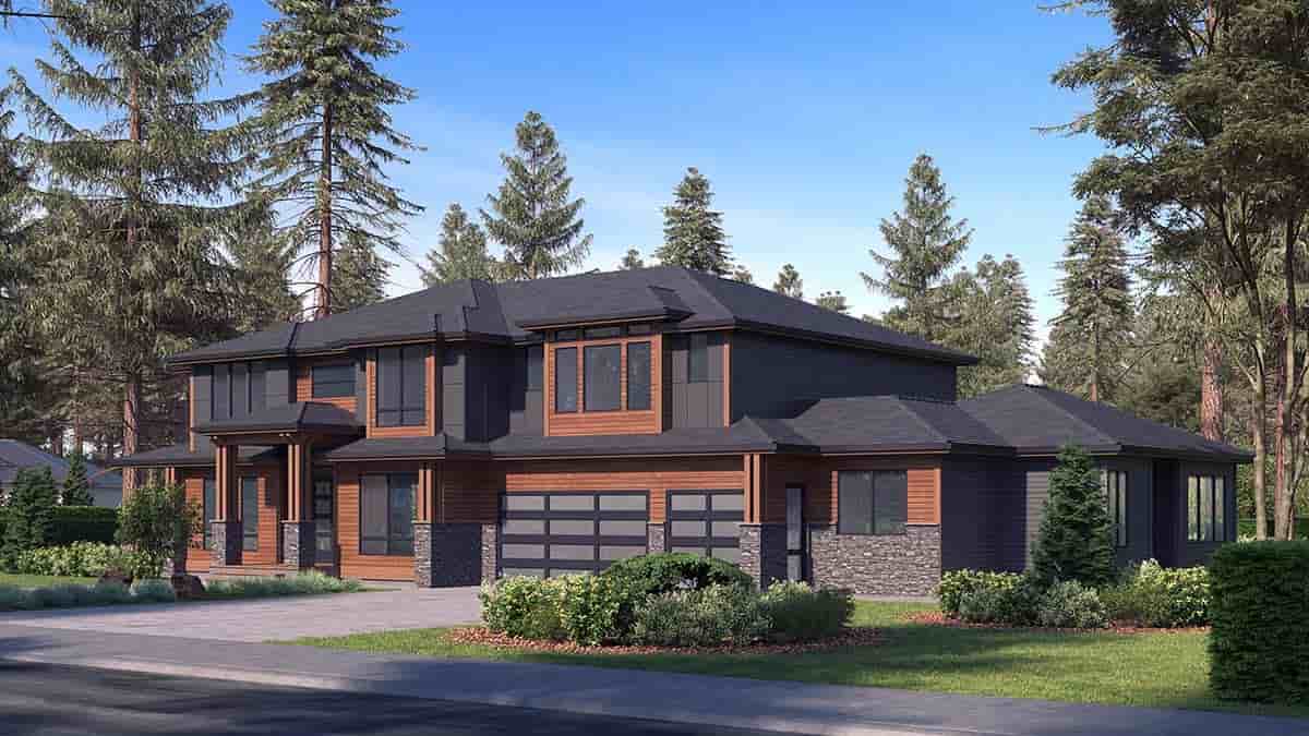Contemporary, Modern House Plan 81953 with 6 Beds, 6 Baths, 3 Car Garage Picture 1