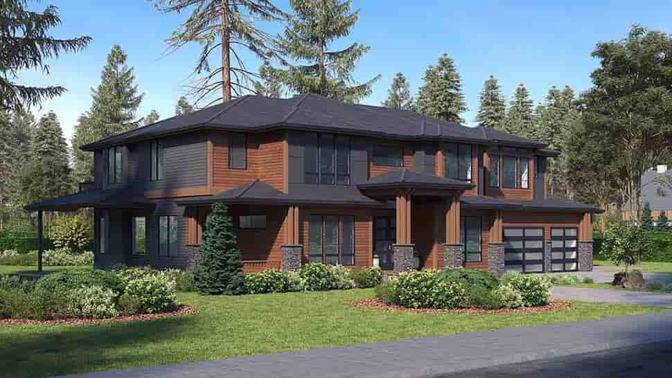 Contemporary, Modern House Plan 81953 with 6 Beds, 6 Baths, 3 Car Garage Picture 2