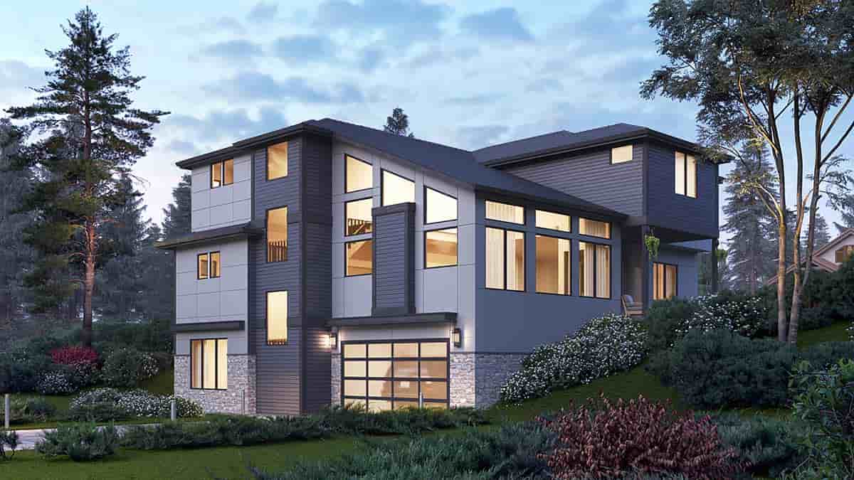 Contemporary, Modern House Plan 81954 with 5 Beds, 5 Baths, 2 Car Garage Picture 1