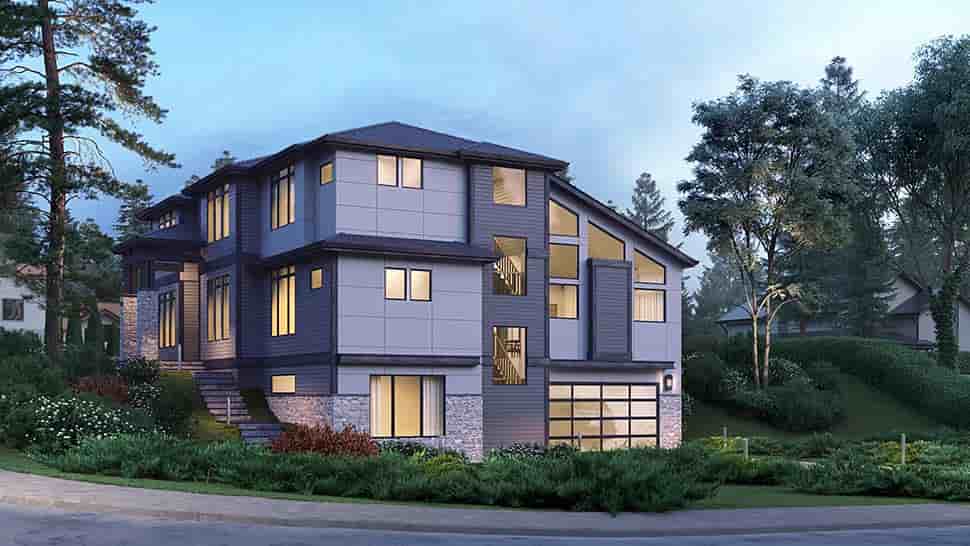 Contemporary, Modern House Plan 81954 with 5 Beds, 5 Baths, 2 Car Garage Picture 2