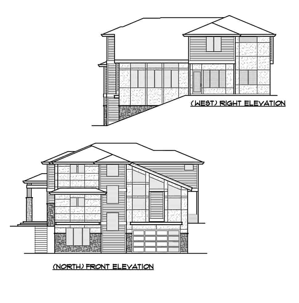 Contemporary, Modern House Plan 81954 with 5 Beds, 5 Baths, 2 Car Garage Picture 3