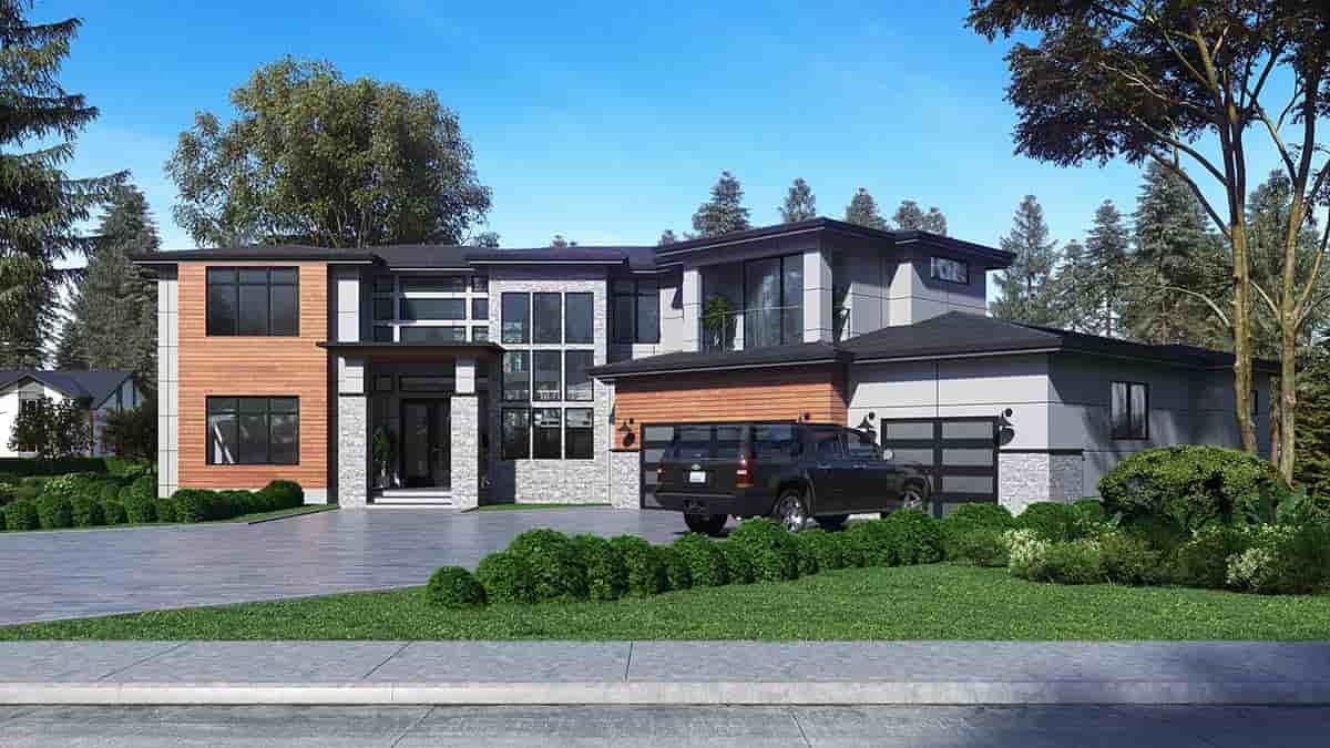Contemporary, Modern House Plan 81955 with 4 Beds, 5 Baths, 3 Car Garage Picture 1