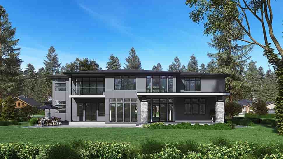 Contemporary, Modern House Plan 81955 with 4 Beds, 5 Baths, 3 Car Garage Picture 3