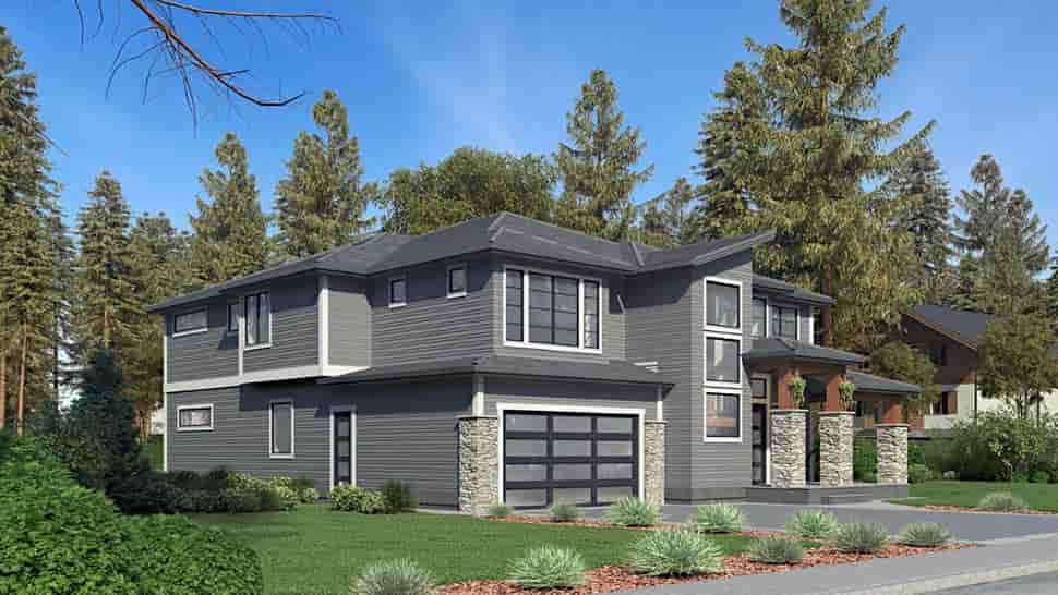 Contemporary, Modern House Plan 81959 with 5 Beds, 5 Baths, 2 Car Garage Picture 2