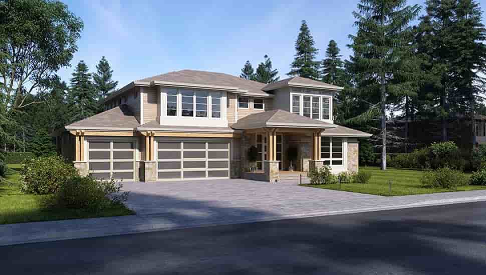 Colonial, Contemporary, Traditional House Plan 81960 with 3 Beds, 4 Baths, 3 Car Garage Picture 2