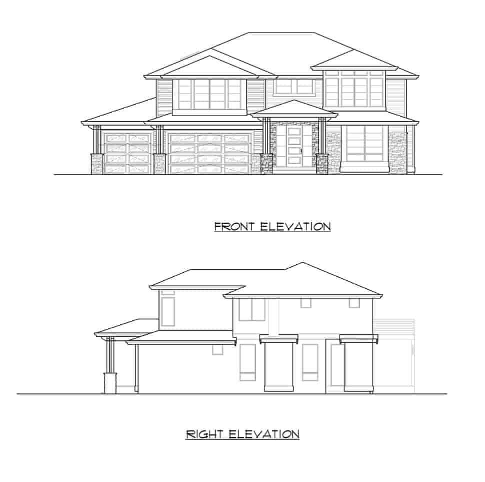 Colonial, Contemporary, Traditional House Plan 81960 with 3 Beds, 4 Baths, 3 Car Garage Picture 3