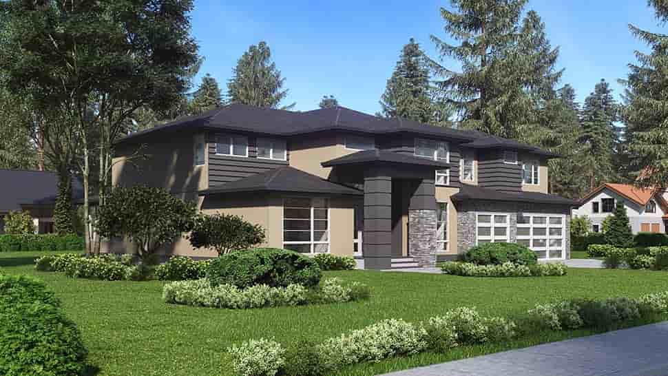 Contemporary, Modern House Plan 81961 with 4 Beds, 3 Baths, 3 Car Garage Picture 2