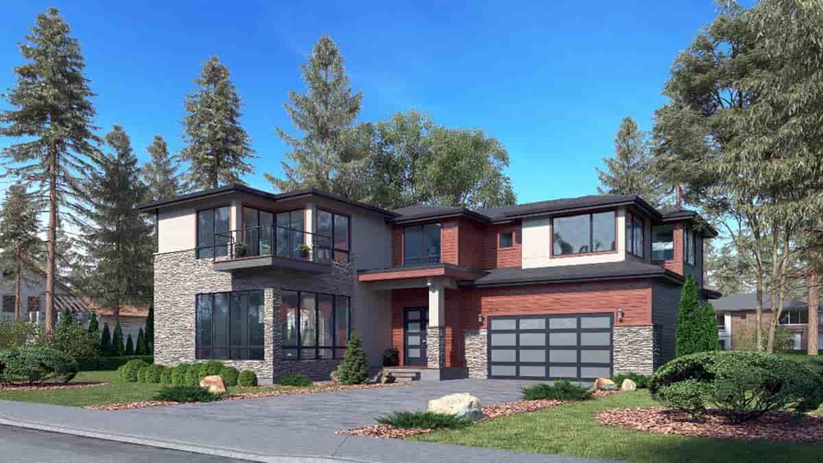 Contemporary, European House Plan 81979 with 5 Beds, 5 Baths, 3 Car Garage Picture 1