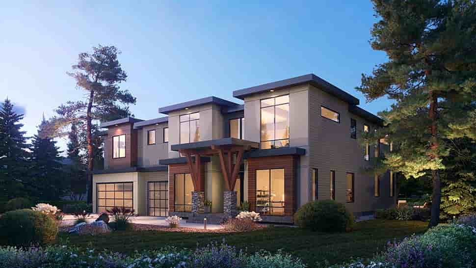 Contemporary House Plan 81987 with 5 Beds, 6 Baths, 3 Car Garage Picture 2