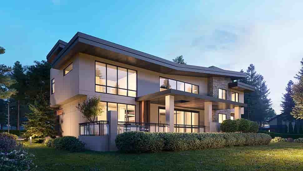 Contemporary, Modern House Plan 81990 with 4 Beds, 6 Baths, 3 Car Garage Picture 2