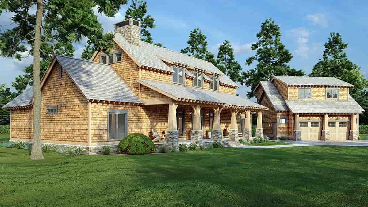 Country, Craftsman, Farmhouse House Plan 82085 with 5 Beds, 4 Baths, 2 Car Garage Picture 2