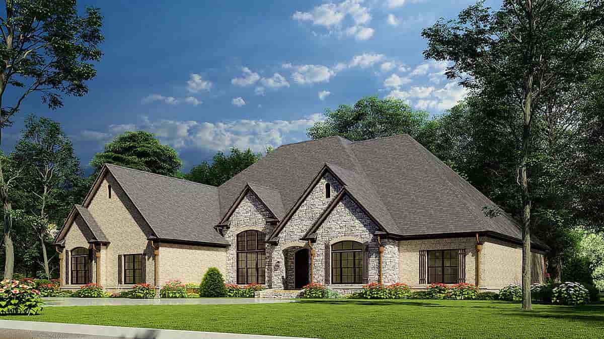 European, Traditional House Plan 82234 with 3 Beds, 4 Baths, 4 Car Garage Picture 1