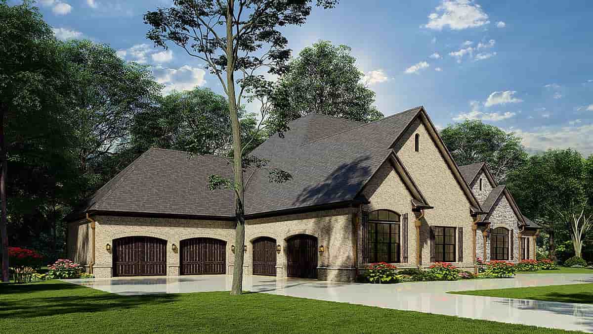 European, Traditional House Plan 82234 with 3 Beds, 4 Baths, 4 Car Garage Picture 2