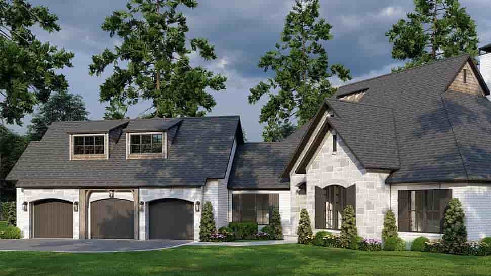 European House Plan 82242 with 4 Beds, 4 Baths, 3 Car Garage Picture 3