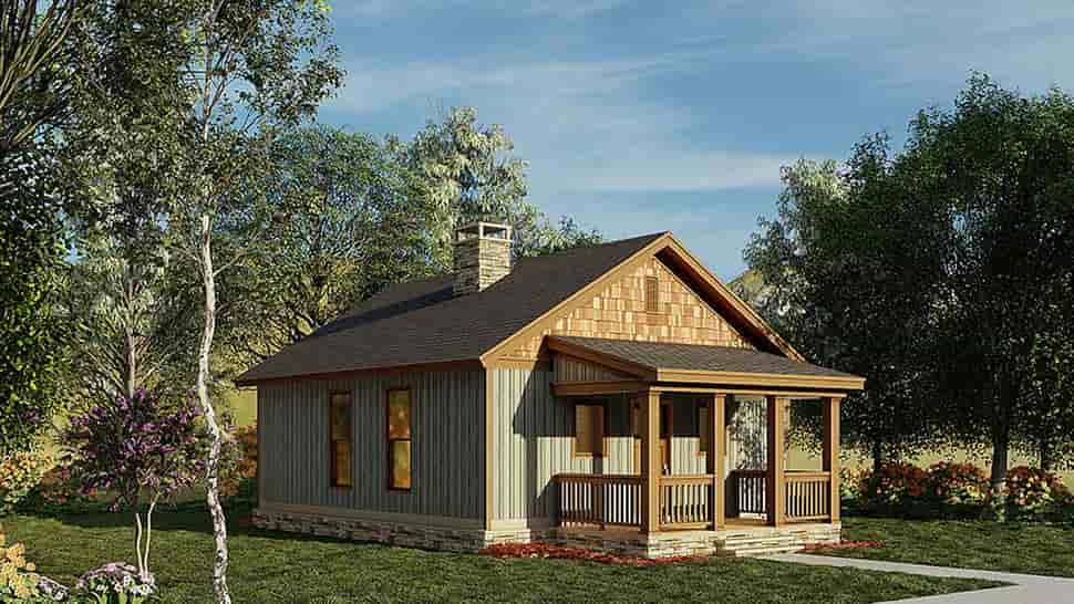 Cabin, Ranch, Traditional House Plan 82343 with 2 Beds, 1 Baths Picture 2