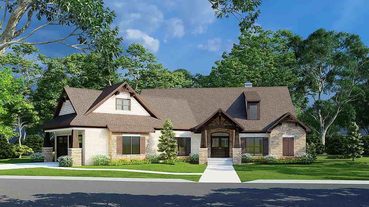 Cottage, Craftsman House Plan 82362 with 3 Beds, 3 Baths, 2 Car Garage Picture 2