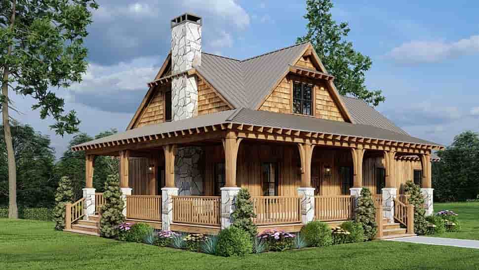 Bungalow, Coastal, Country, Craftsman, Southern House Plan 82375 with 2 Beds, 3 Baths Picture 3
