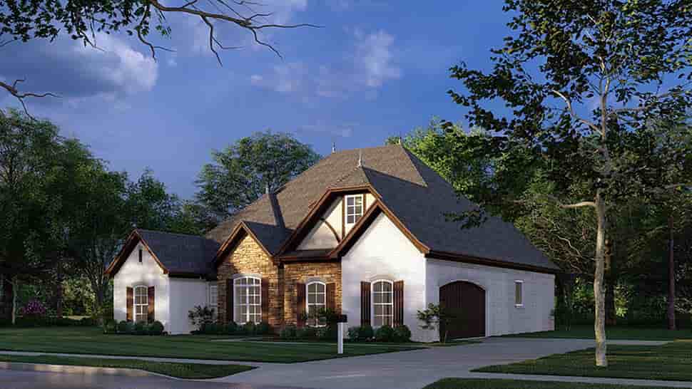 European, French Country, Tudor House Plan 82447 with 4 Beds, 3 Baths, 2 Car Garage Picture 1