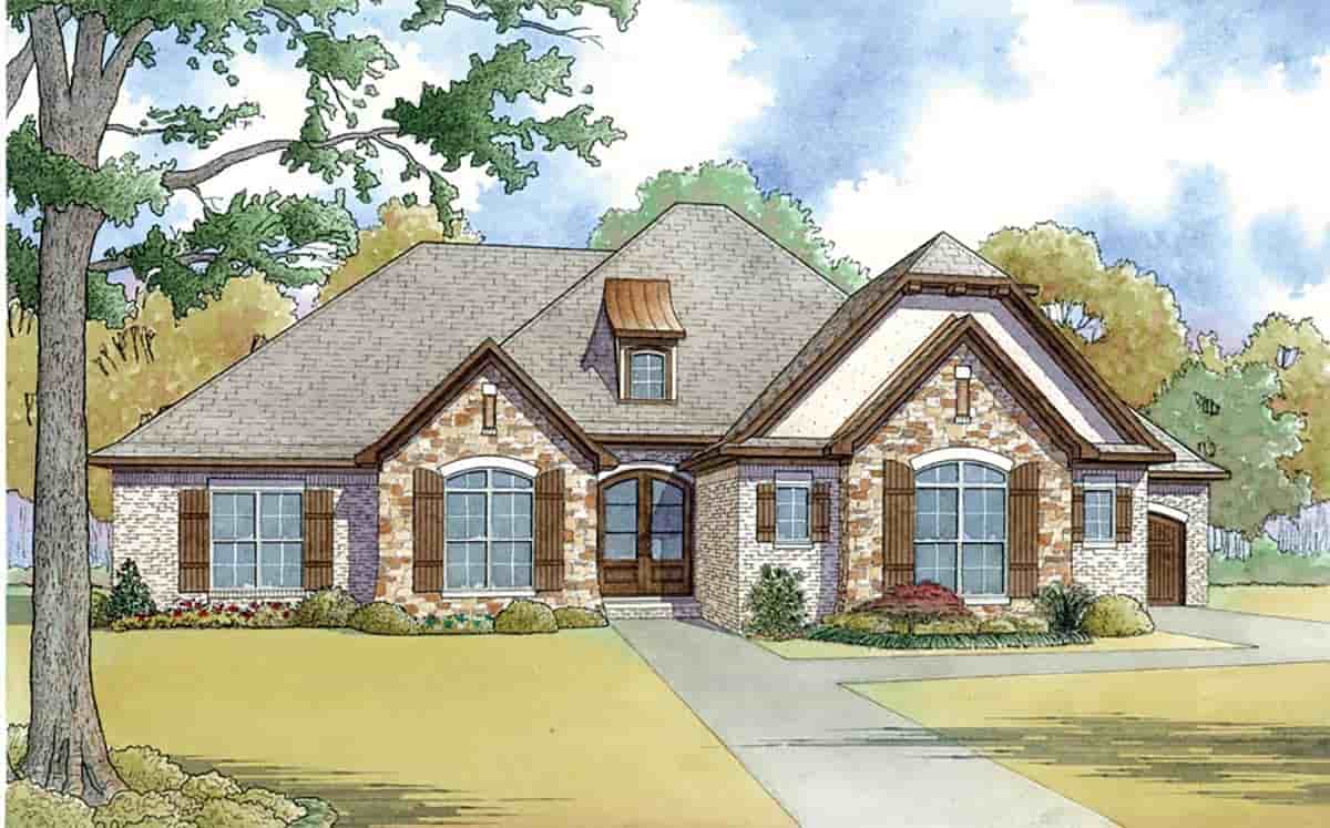 European, French Country House Plan 82465 with 4 Beds, 3 Baths, 3 Car Garage Picture 3