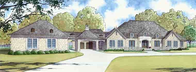 European, French Country House Plan 82481 with 5 Beds, 7 Baths, 4 Car Garage Picture 1