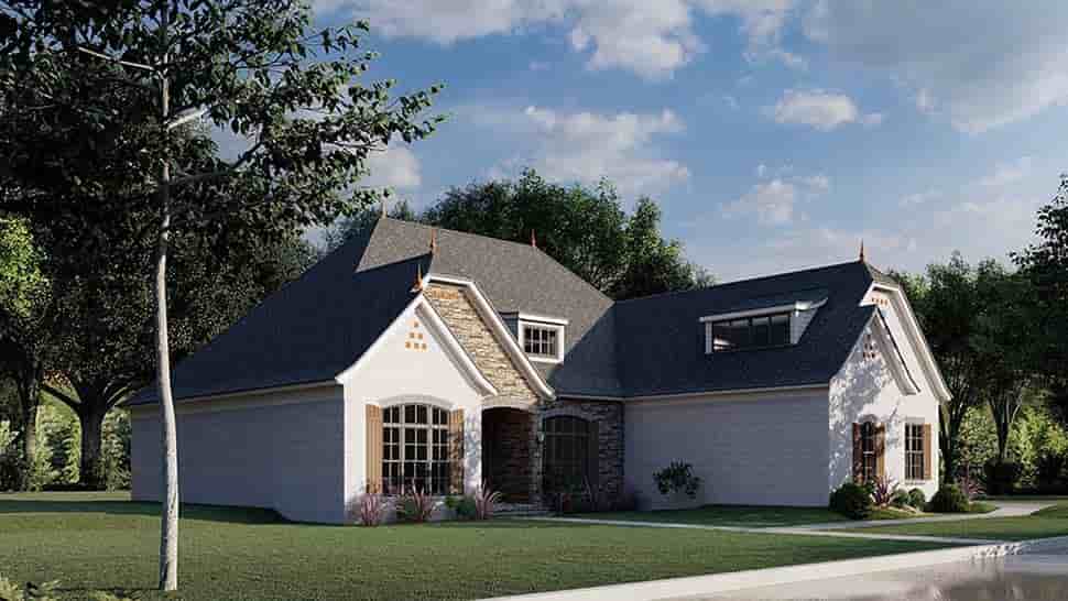 Bungalow, Craftsman, French Country House Plan 82491 with 3 Beds, 4 Baths, 3 Car Garage Picture 2