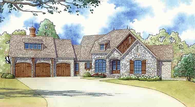European, French Country House Plan 82494 with 3 Beds, 5 Baths, 3 Car Garage Picture 1