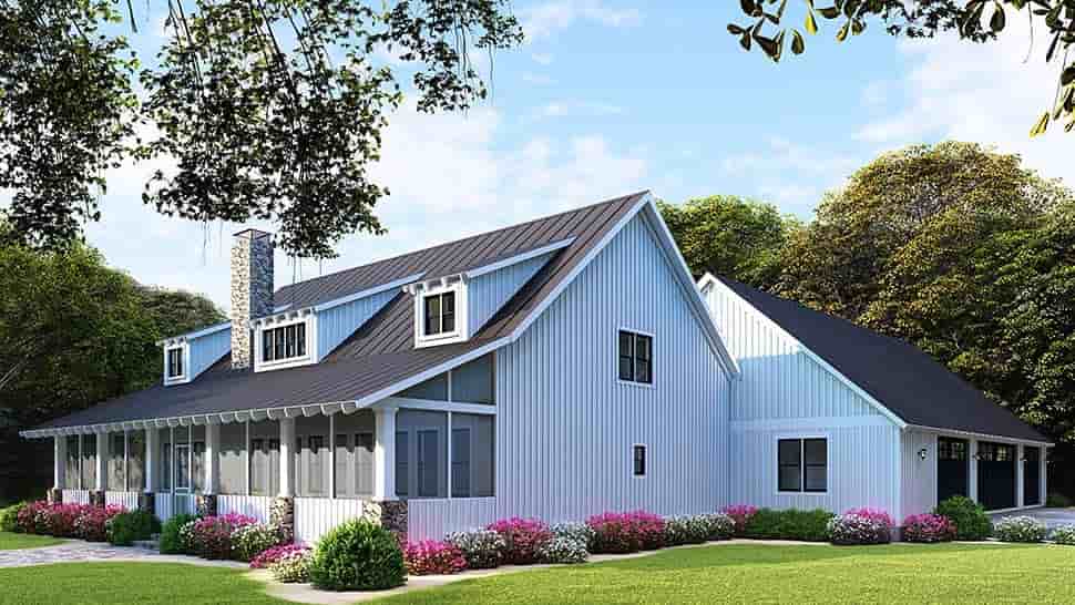 Country, Farmhouse, Southern House Plan 82504 with 5 Beds, 3 Baths, 3 Car Garage Picture 2