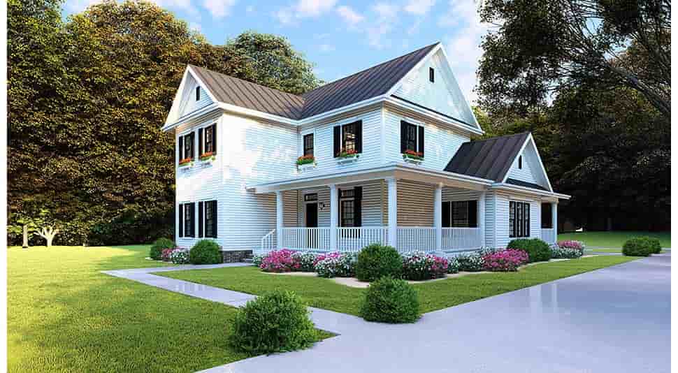 Country, Farmhouse, Southern House Plan 82505 with 4 Beds, 3 Baths, 2 Car Garage Picture 1