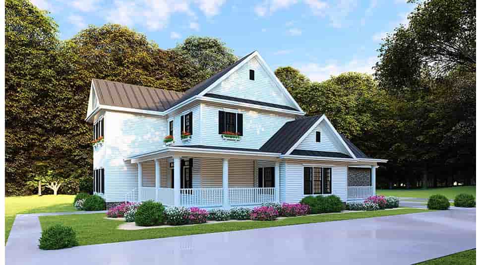 Country, Farmhouse, Southern House Plan 82505 with 4 Beds, 3 Baths, 2 Car Garage Picture 3