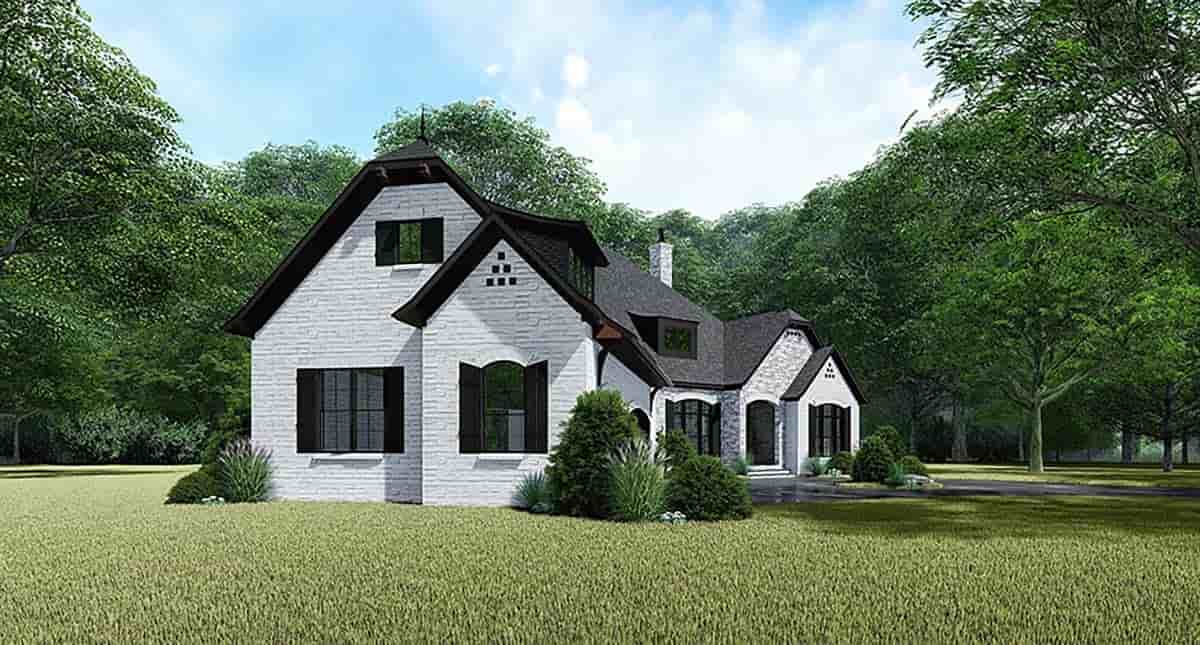 Bungalow, Craftsman, European, French Country House Plan 82534 with 4 Beds, 4 Baths, 3 Car Garage Picture 2