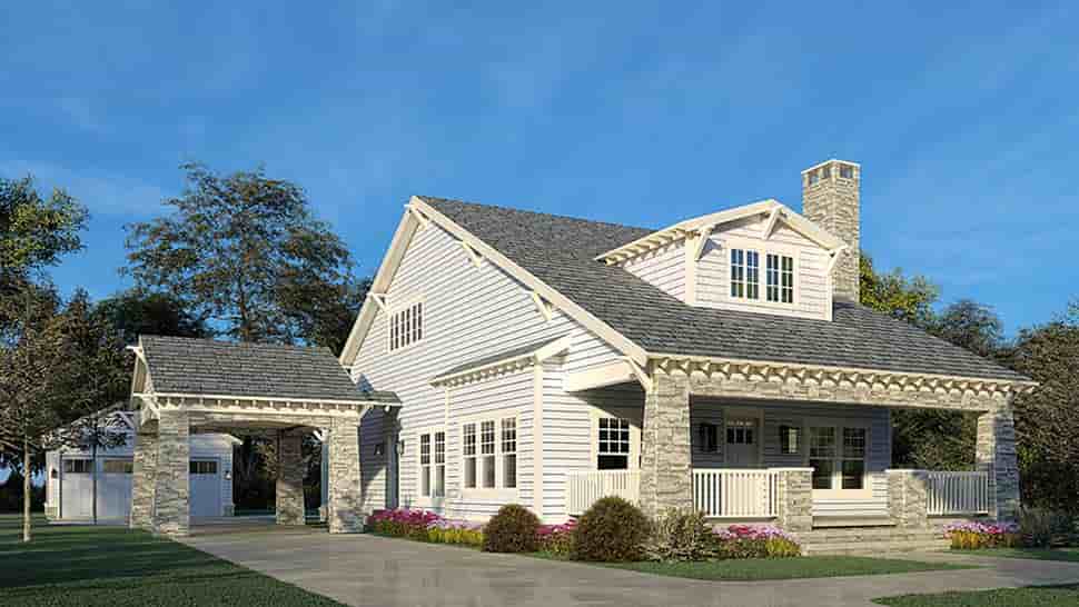 Bungalow, Country, Craftsman House Plan 82551 with 3 Beds, 3 Baths Picture 2