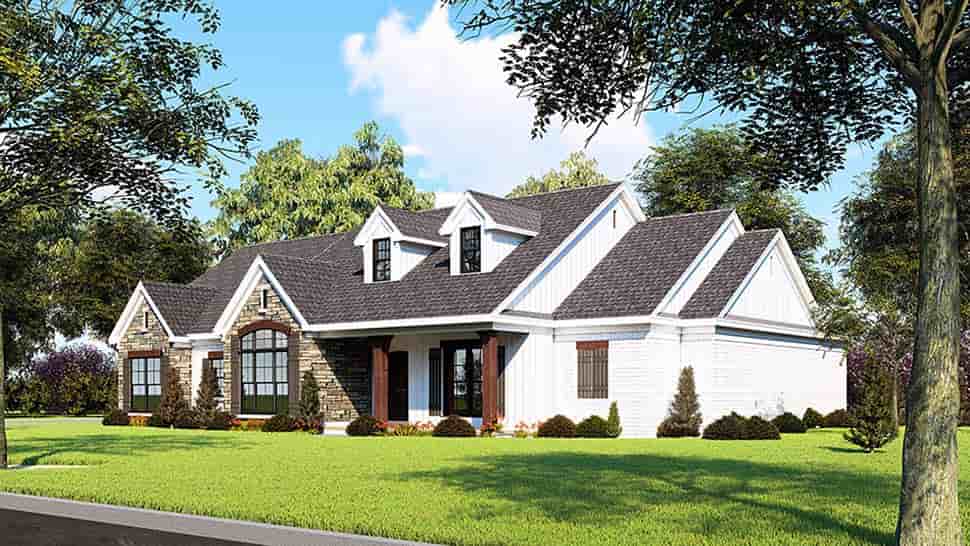 Farmhouse, One-Story, Ranch, Traditional House Plan 82555 with 3 Beds, 3 Baths, 2 Car Garage Picture 1