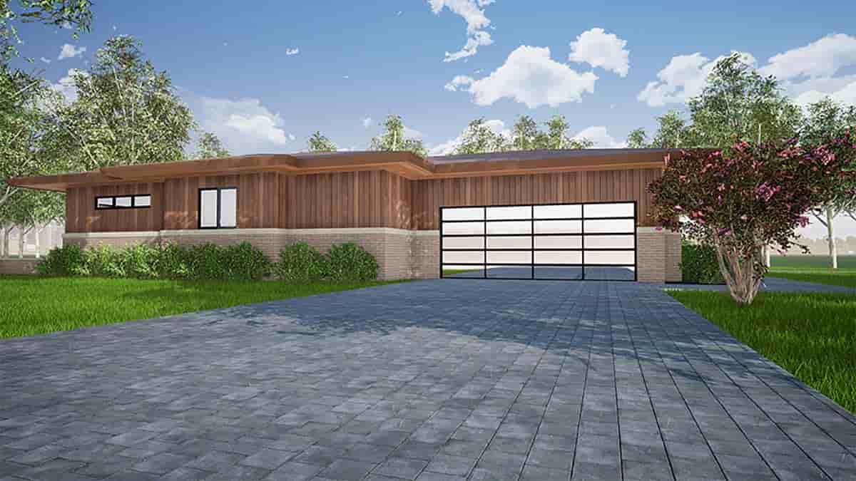 Contemporary, One-Story, Prairie House Plan 82559 with 3 Beds, 3 Baths, 2 Car Garage Picture 2