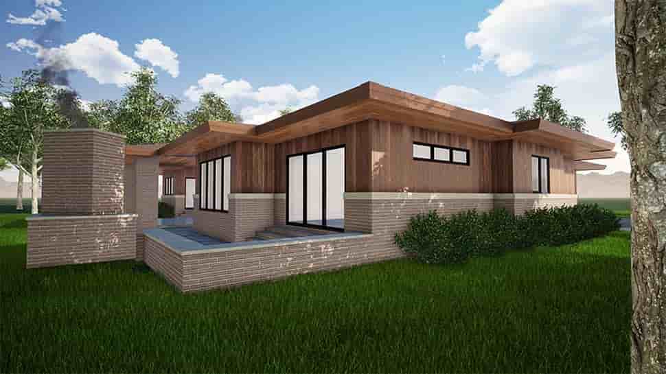 Contemporary, One-Story, Prairie House Plan 82559 with 3 Beds, 3 Baths, 2 Car Garage Picture 3