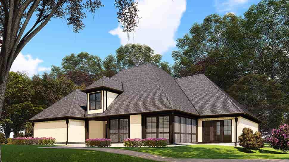 European, French Country, One-Story House Plan 82563 with 3 Beds, 3 Baths, 4 Car Garage Picture 2