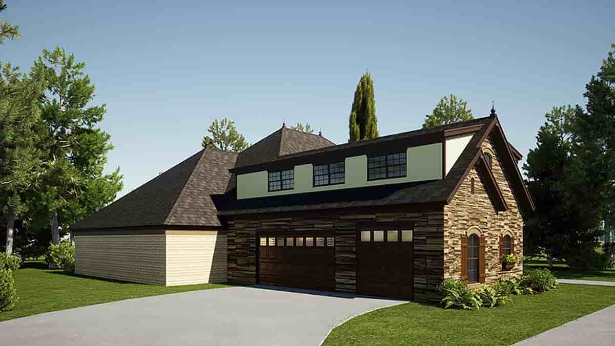 Bungalow, Craftsman, European, French Country House Plan 82571 with 3 Beds, 4 Baths, 3 Car Garage Picture 2