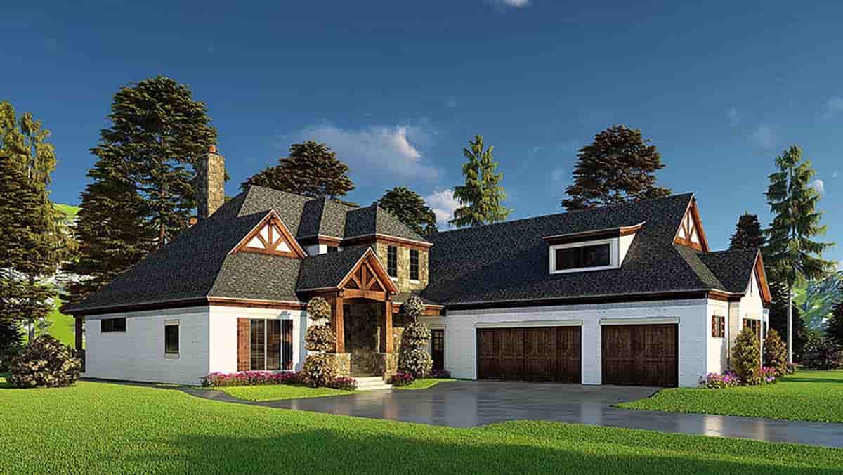 Bungalow, Craftsman, French Country House Plan 82574 with 4 Beds, 5 Baths, 3 Car Garage Picture 2