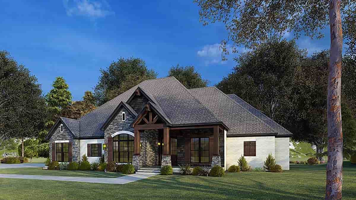 Country, Craftsman, European, Traditional House Plan 82575 with 4 Beds, 4 Baths, 2 Car Garage Picture 1
