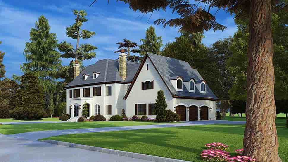 Colonial, Contemporary, European House Plan 82588 with 5 Beds, 7 Baths, 3 Car Garage Picture 1