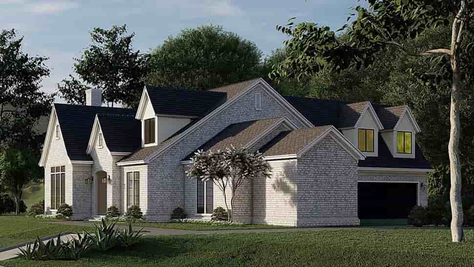 Contemporary, European, French Country House Plan 82589 with 4 Beds, 5 Baths, 2 Car Garage Picture 1