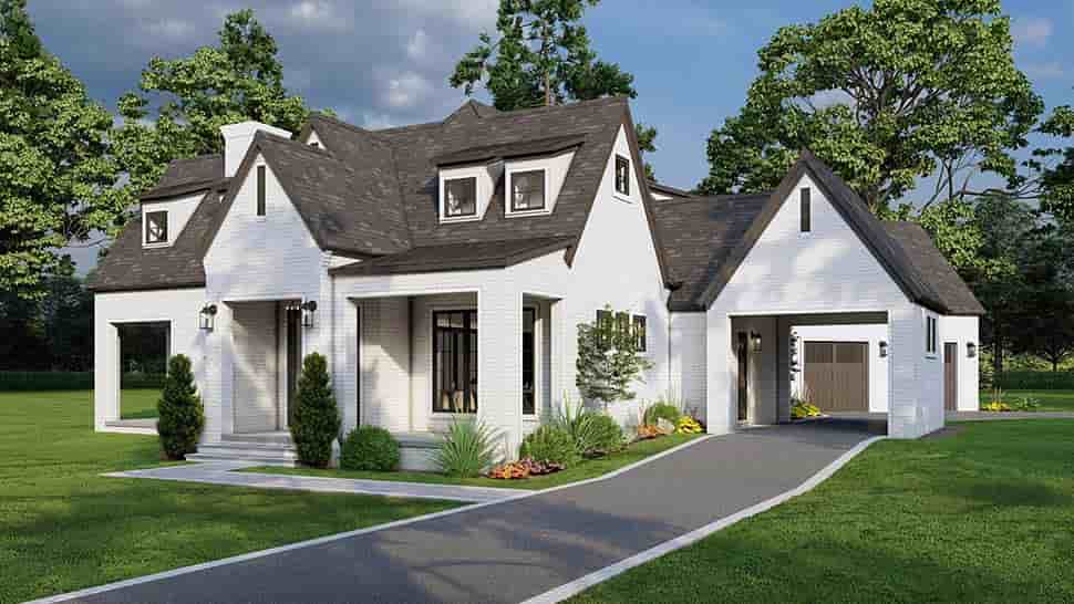 Contemporary, European House Plan 82601 with 3 Beds, 3 Baths, 2 Car Garage Picture 3