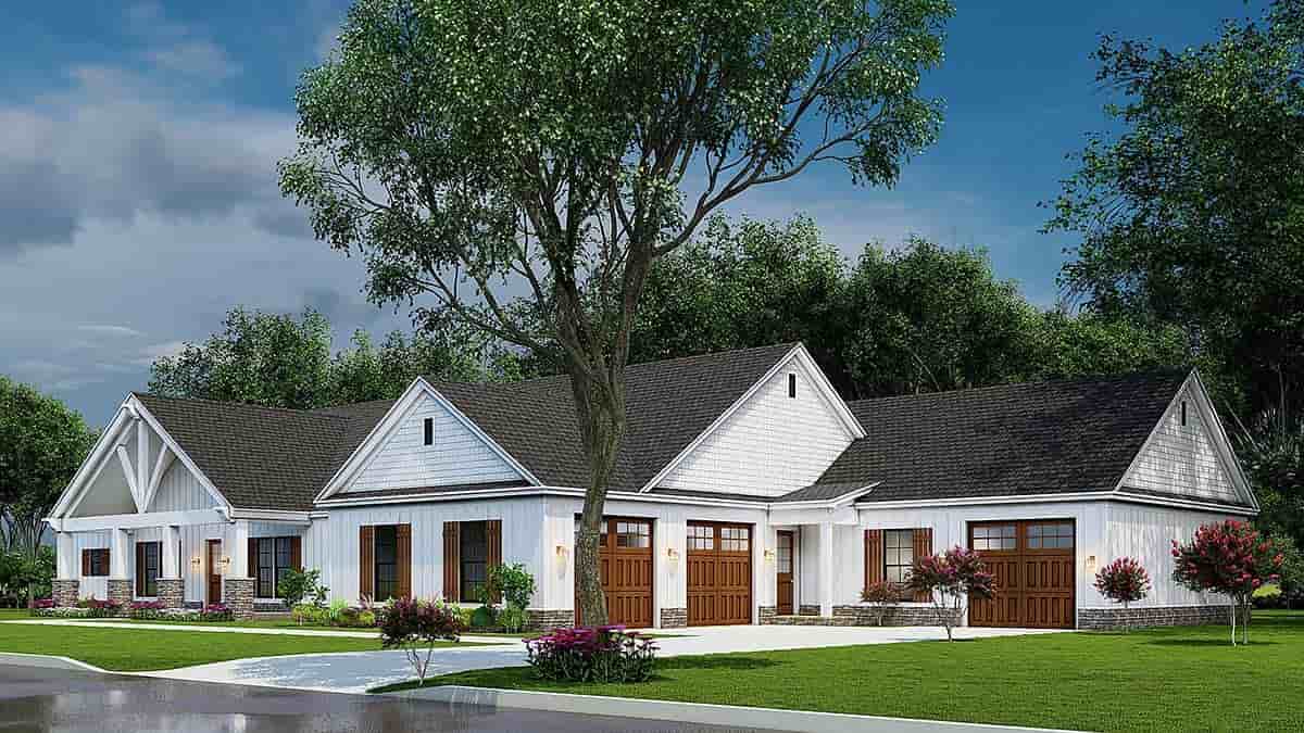 Bungalow, Contemporary, Country, Craftsman, Farmhouse House Plan 82611 with 4 Beds, 4 Baths, 3 Car Garage Picture 1