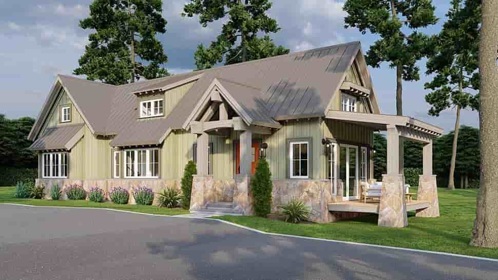 Bungalow, Contemporary, Craftsman House Plan 82612 with 1 Beds, 2 Baths Picture 3