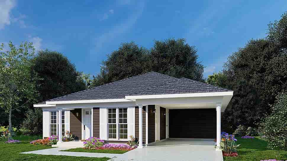 Traditional House Plan 82615 with 3 Beds, 2 Baths, 1 Car Garage Picture 3