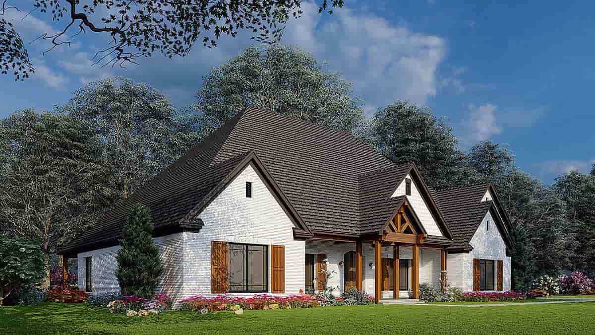 Country, Craftsman, Southern House Plan 82616 with 4 Beds, 4 Baths, 3 Car Garage Picture 2