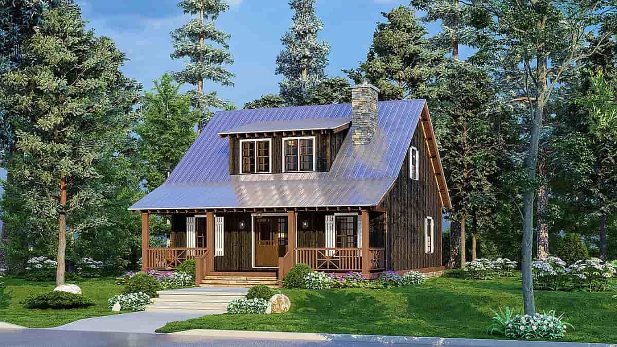 Country, Craftsman, Southern, Traditional House Plan 82617 with 1 Beds, 2 Baths Picture 1
