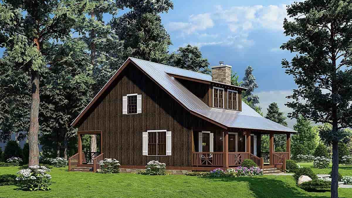 Country, Craftsman, Southern, Traditional House Plan 82617 with 1 Beds, 2 Baths Picture 2